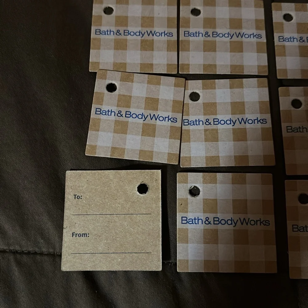 Bath & Body Works Small Cardboard Gingham Gift Tags